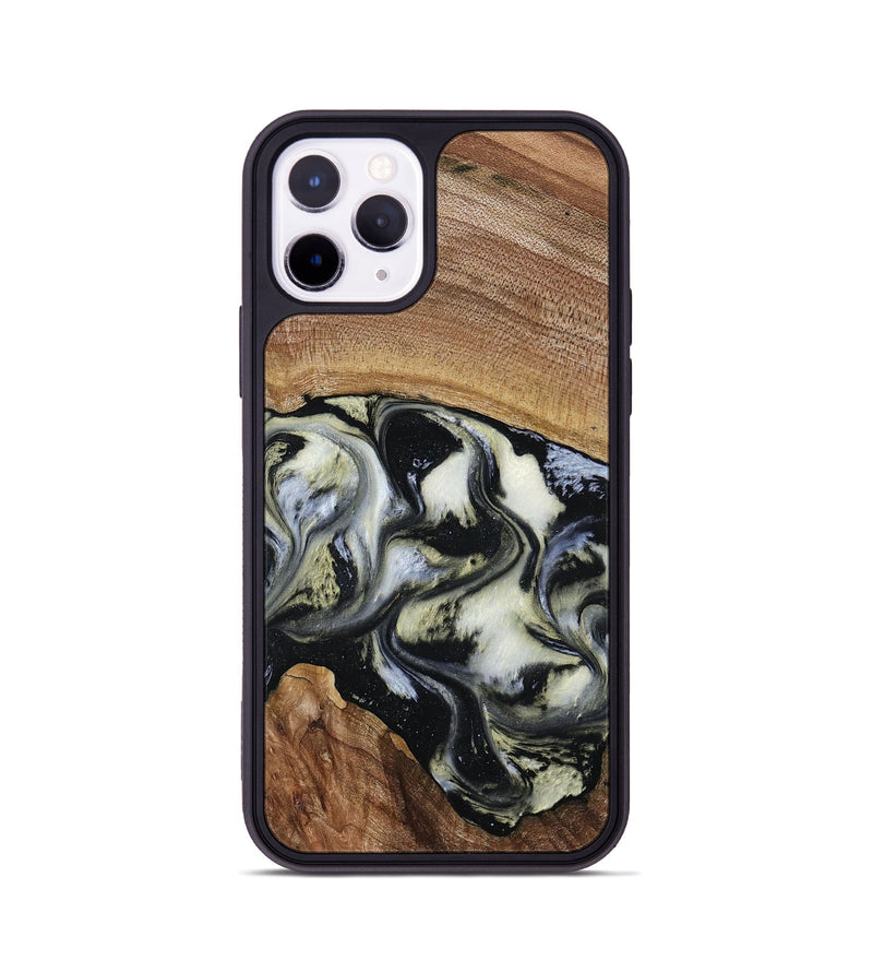 iPhone 11 Pro Wood Phone Case - Jessica (Black & White, 789417)