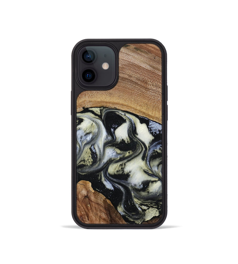 iPhone 12 mini Wood Phone Case - Jessica (Black & White, 789417)