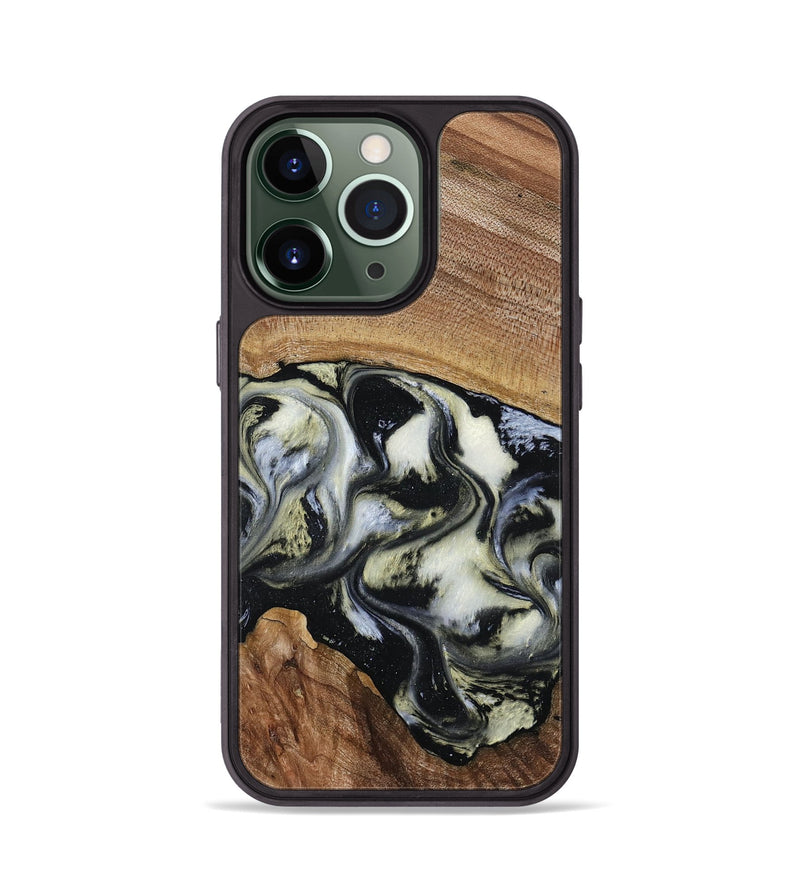 iPhone 13 Pro Wood Phone Case - Jessica (Black & White, 789417)