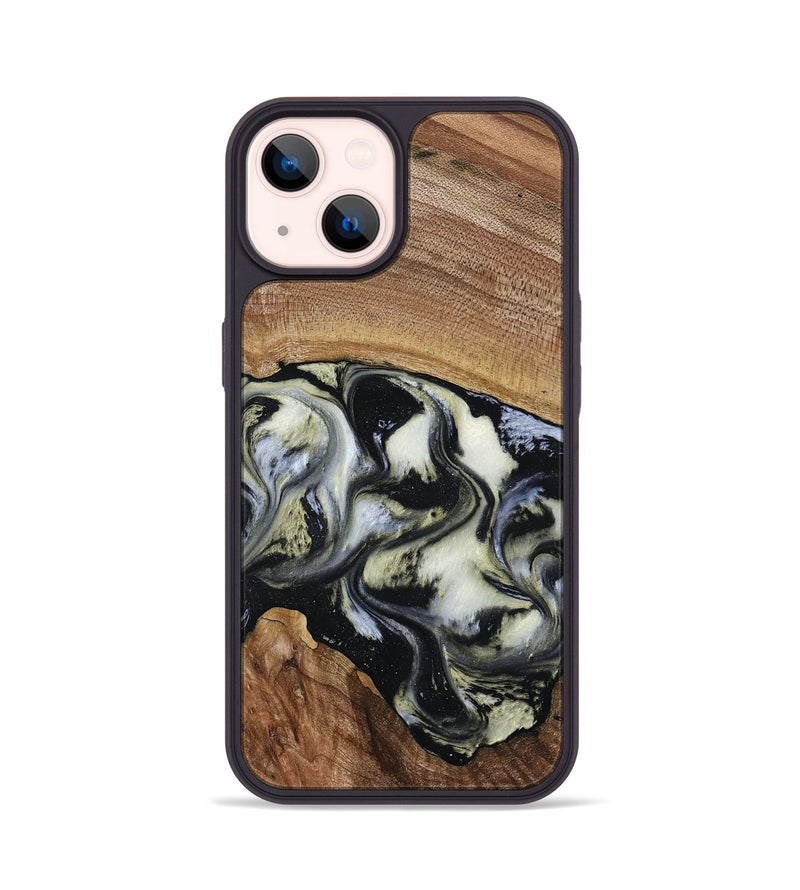 iPhone 14 Wood Phone Case - Jessica (Black & White, 789417)