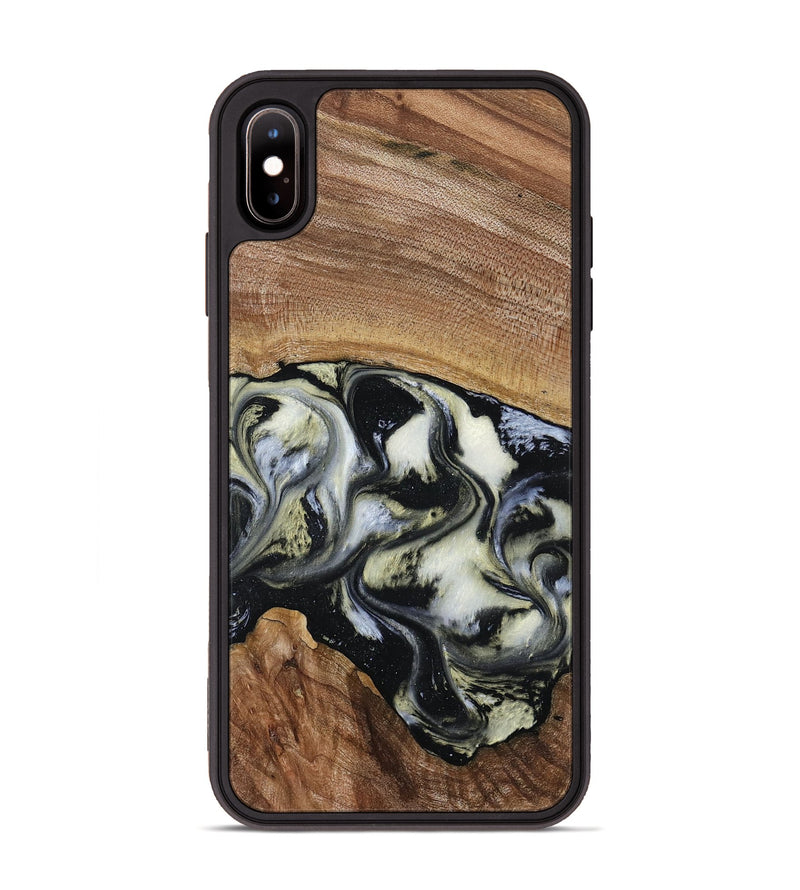 iPhone Xs Max Wood Phone Case - Jessica (Black & White, 789417)