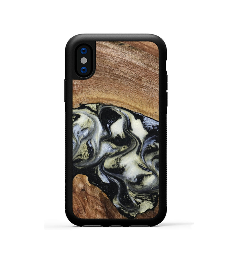 iPhone Xs Wood Phone Case - Jessica (Black & White, 789417)