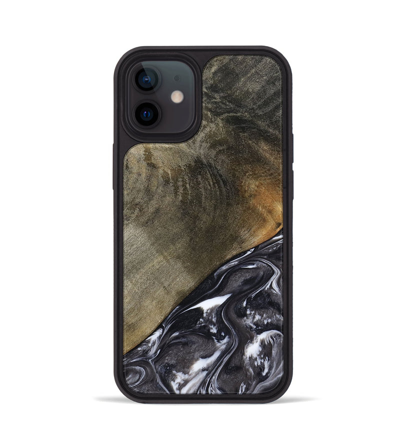 iPhone 12 Wood Phone Case - Ariya (Black & White, 789418)