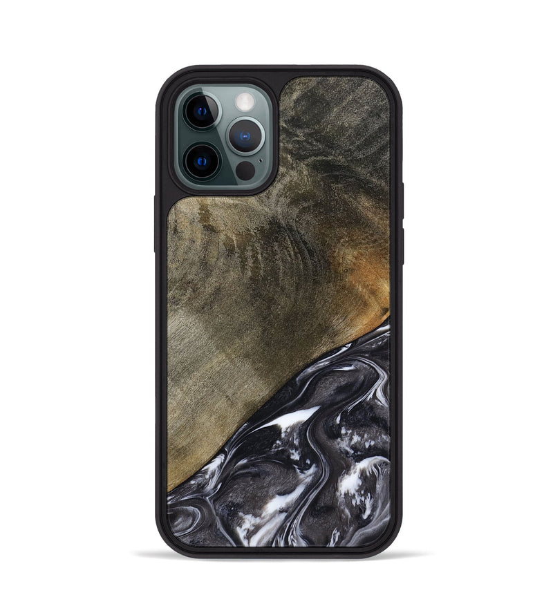 iPhone 12 Pro Wood Phone Case - Ariya (Black & White, 789418)