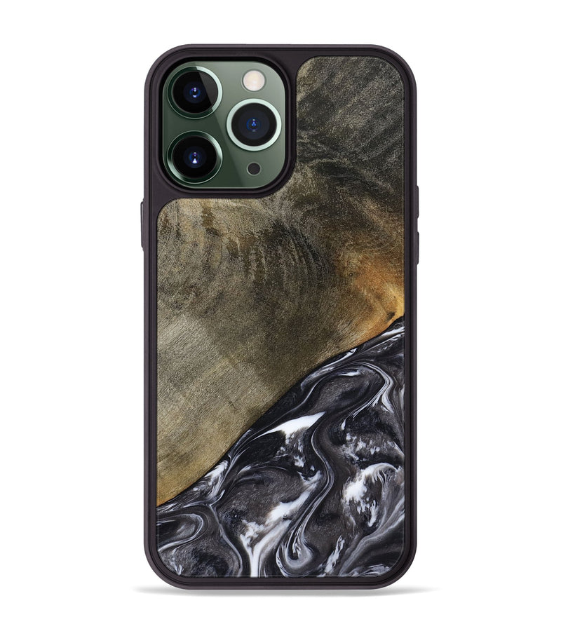 iPhone 13 Pro Max Wood Phone Case - Ariya (Black & White, 789418)