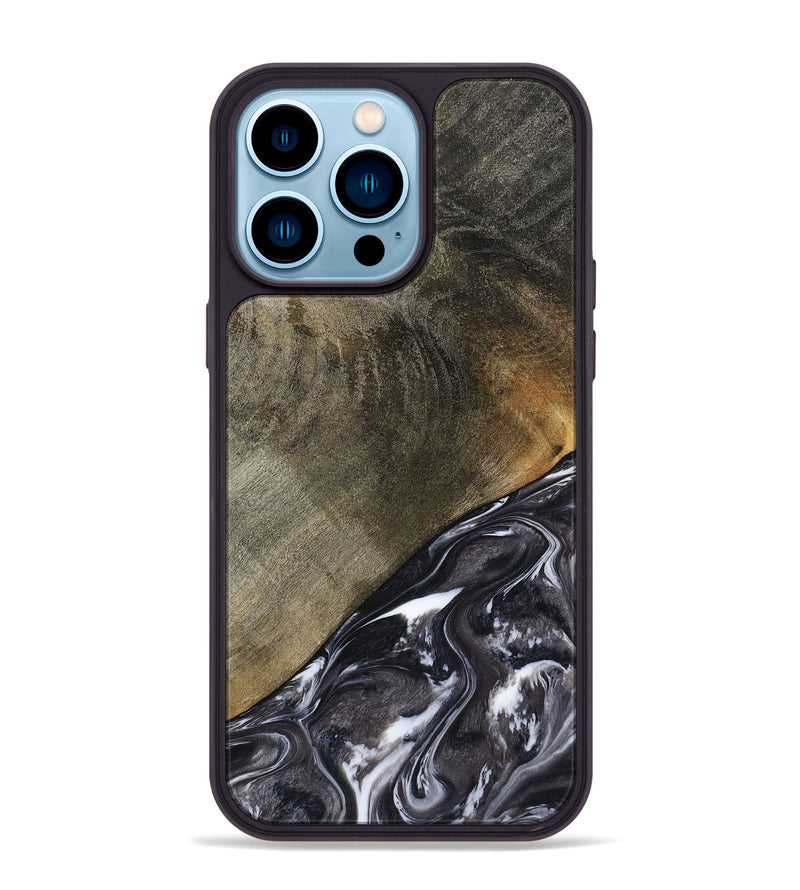 iPhone 14 Pro Max Wood Phone Case - Ariya (Black & White, 789418)