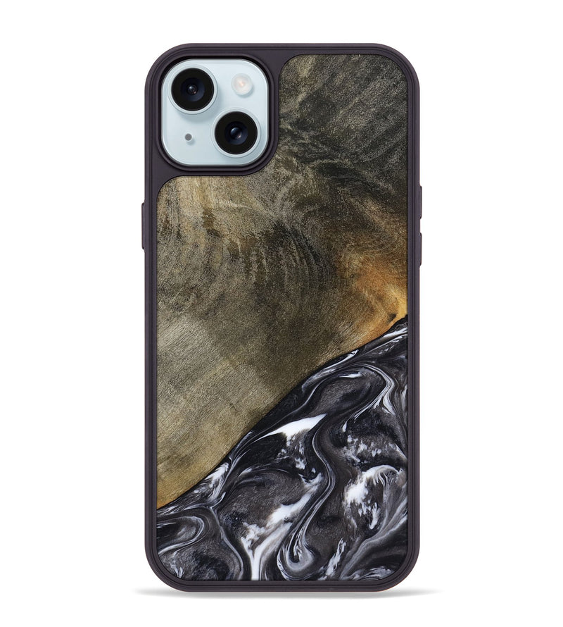 iPhone 15 Plus Wood Phone Case - Ariya (Black & White, 789418)