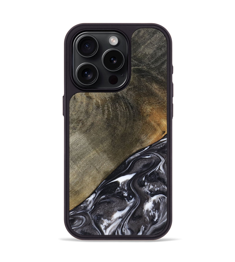 iPhone 15 Pro Wood Phone Case - Ariya (Black & White, 789418)