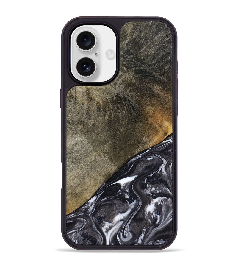 iPhone 16 Plus Wood Phone Case - Ariya (Black & White, 789418)