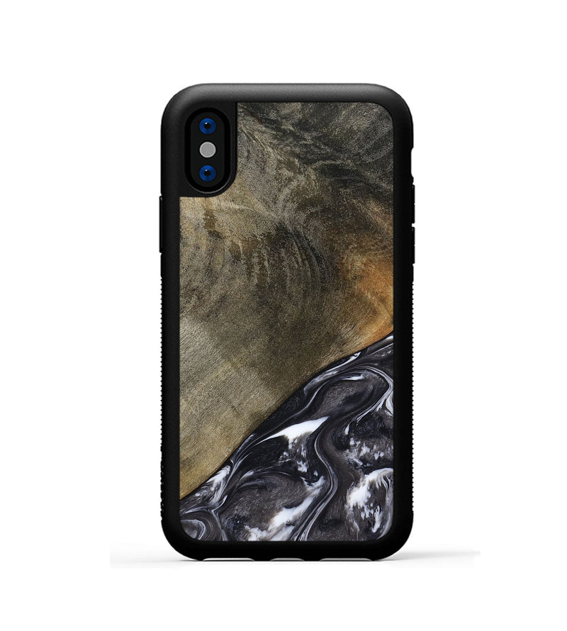 iPhone Xs Wood Phone Case - Ariya (Black & White, 789418)