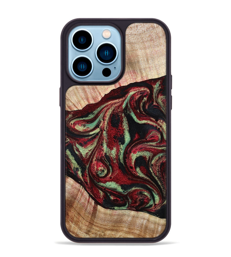iPhone 14 Pro Max Wood Phone Case - Essie (Red, 789656)