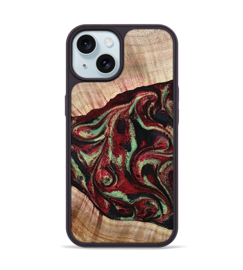 iPhone 15 Wood Phone Case - Essie (Red, 789656)