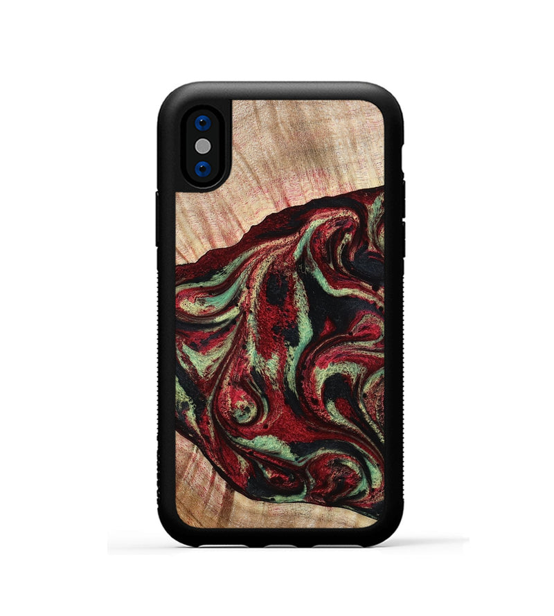iPhone Xs Wood Phone Case - Essie (Red, 789656)