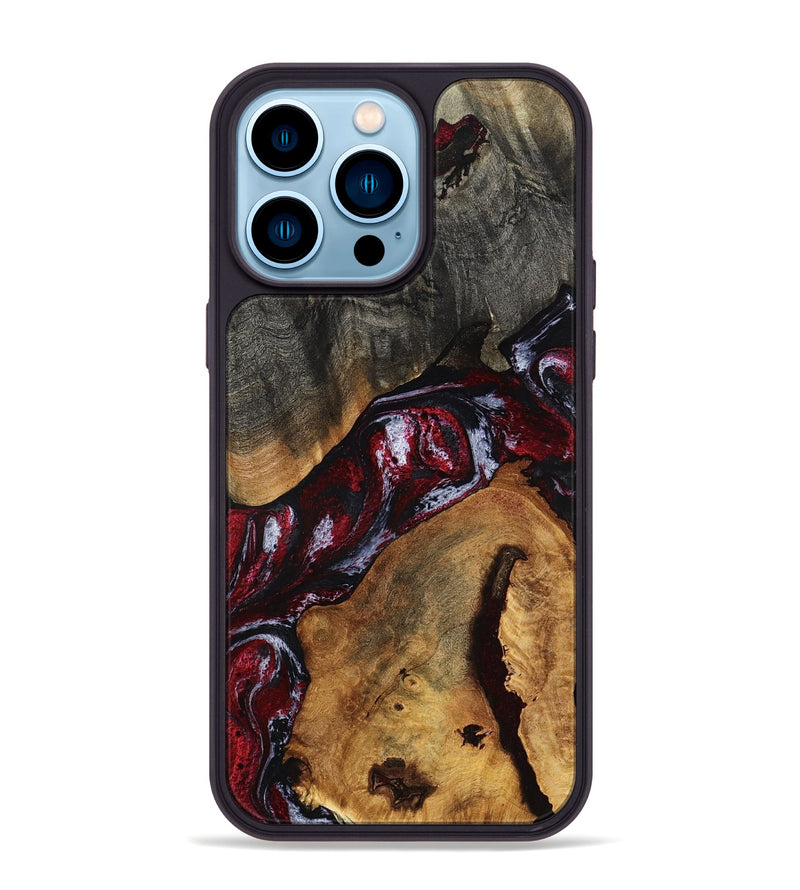 iPhone 14 Pro Max Wood Phone Case - Jaydin (Red, 789658)