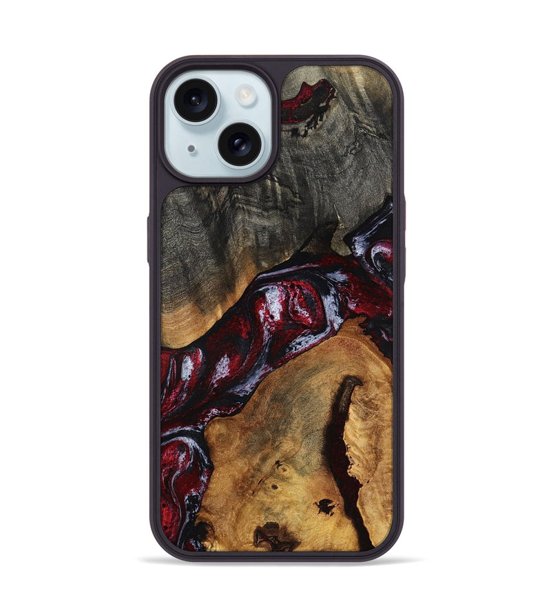 iPhone 15 Wood Phone Case - Jaydin (Red, 789658)