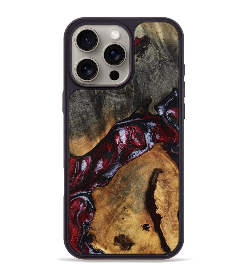 iPhone 16 Pro Max Wood Phone Case - Jaydin (Red, 789658)