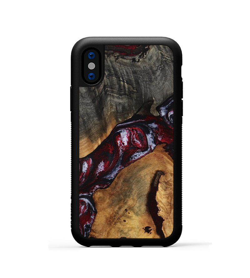 iPhone Xs Wood Phone Case - Jaydin (Red, 789658)
