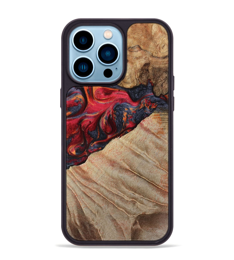 iPhone 14 Pro Max Wood Phone Case - Aileen (Red, 789659)