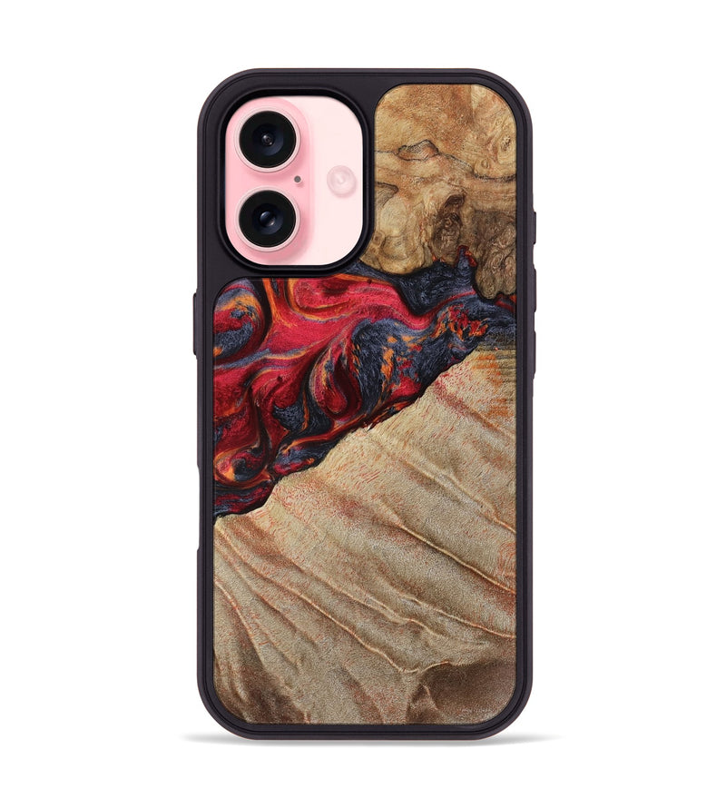 iPhone 16 Wood Phone Case - Aileen (Red, 789659)