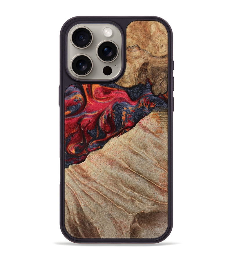 iPhone 16 Pro Max Wood Phone Case - Aileen (Red, 789659)