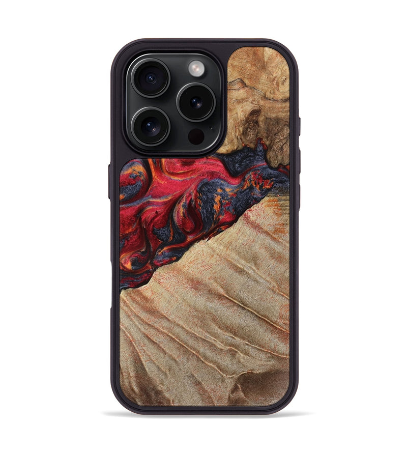 iPhone 16 Pro Wood Phone Case - Aileen (Red, 789659)