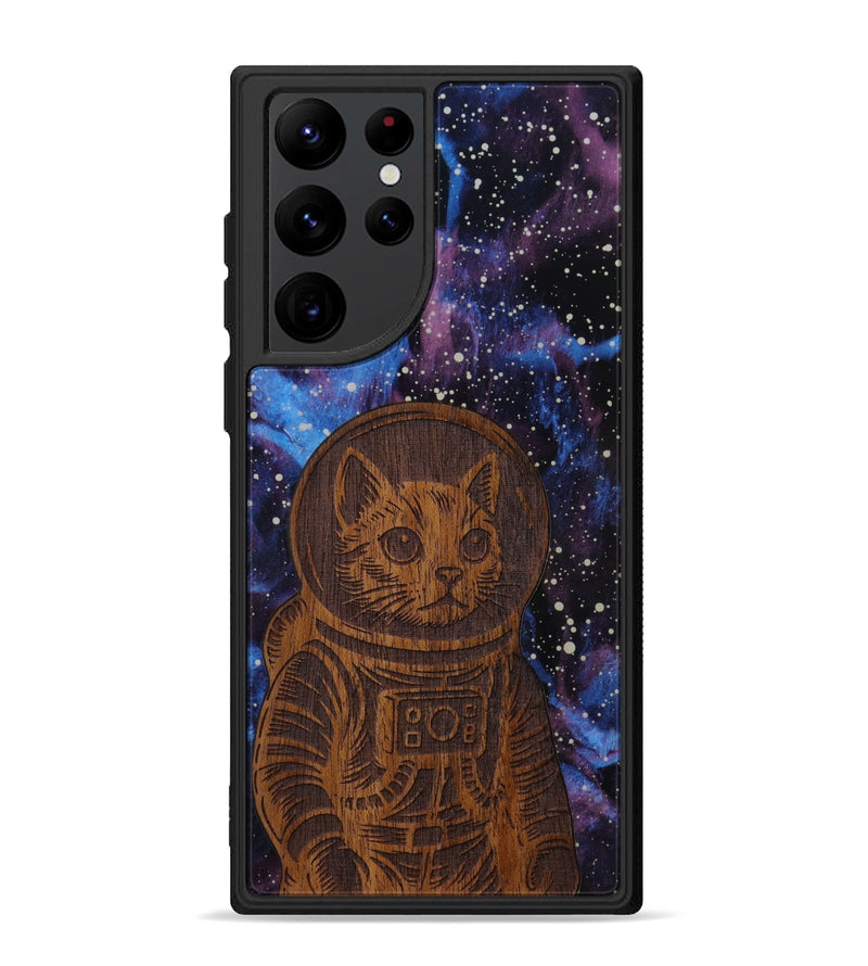Galaxy S22 Ultra Wood Phone Case - Luna Cat (Curated)