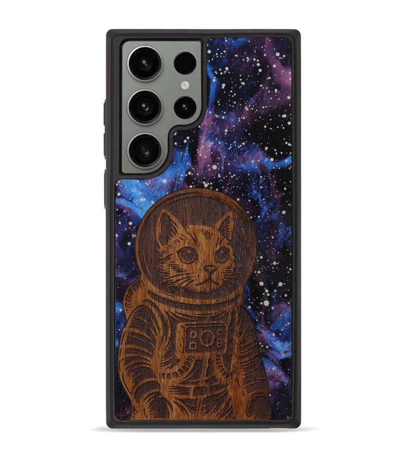 Galaxy S23 Ultra Wood Phone Case - Luna Cat (Curated)