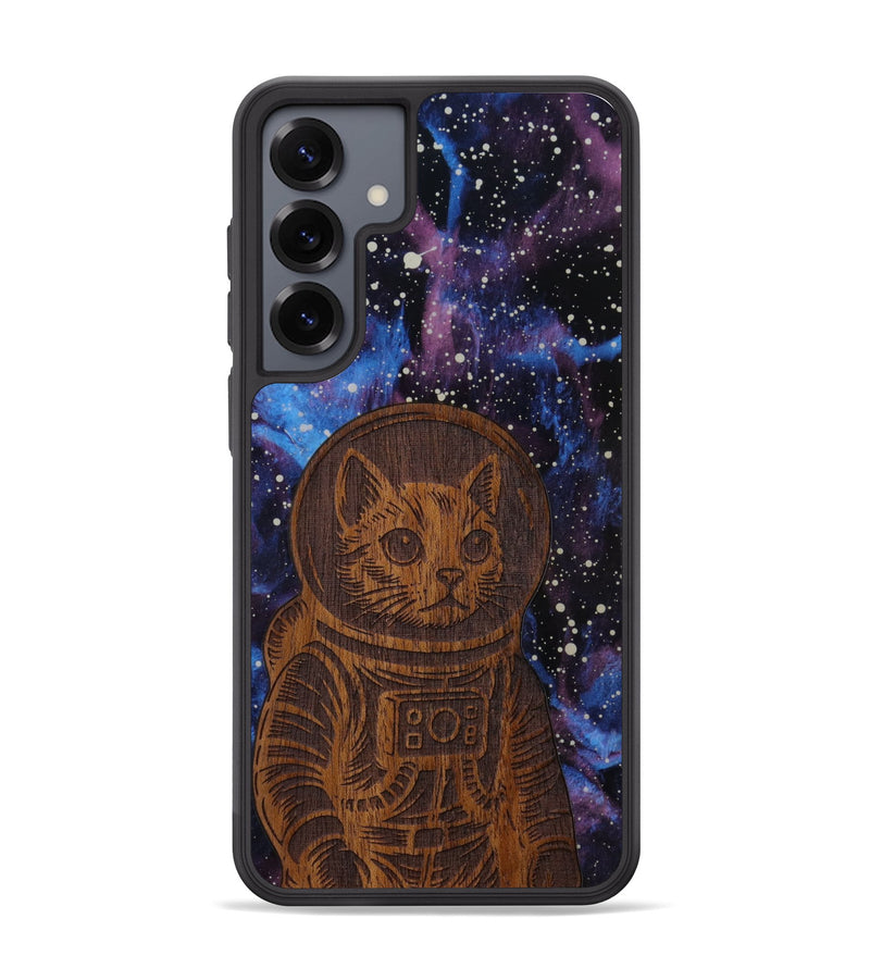 Galaxy S25 Plus Wood Phone Case - Luna Cat (Curated)