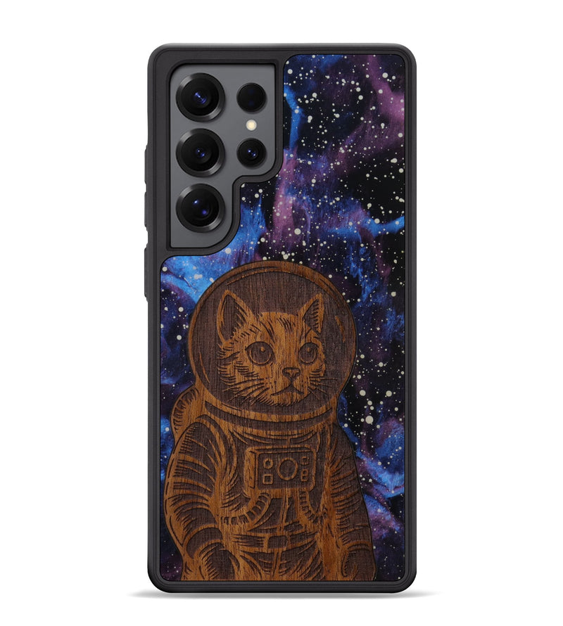 Galaxy S25 Ultra Wood Phone Case - Luna Cat (Curated)