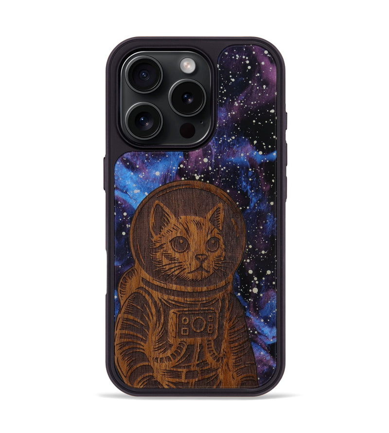 iPhone 16 Pro Wood Phone Case - Luna Cat (Curated)