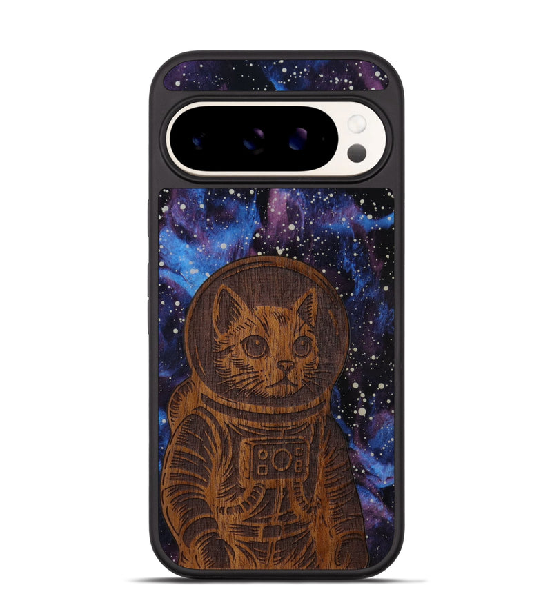 Pixel 9 Pro Wood Phone Case - Luna Cat (Curated)
