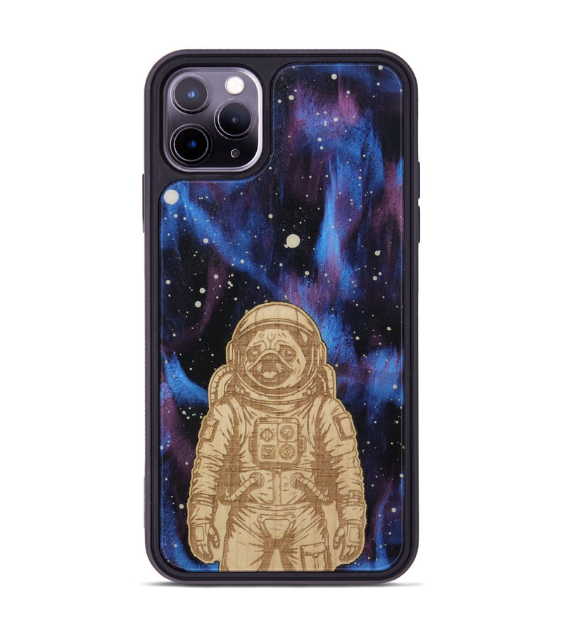 iPhone 11 Pro Max Wood Phone Case - Astro Pug (Curated)