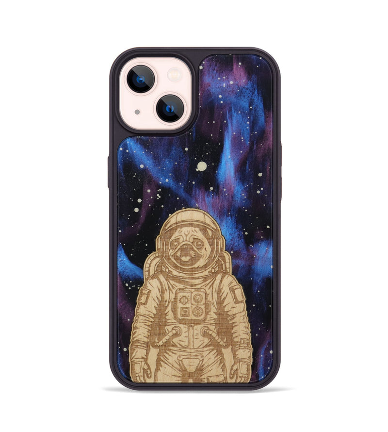 iPhone 14 Wood Phone Case - Astro Pug (Curated)