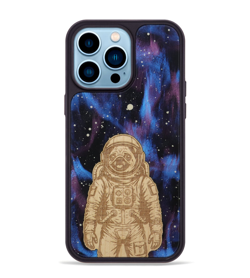 iPhone 14 Pro Max Wood Phone Case - Astro Pug (Curated)