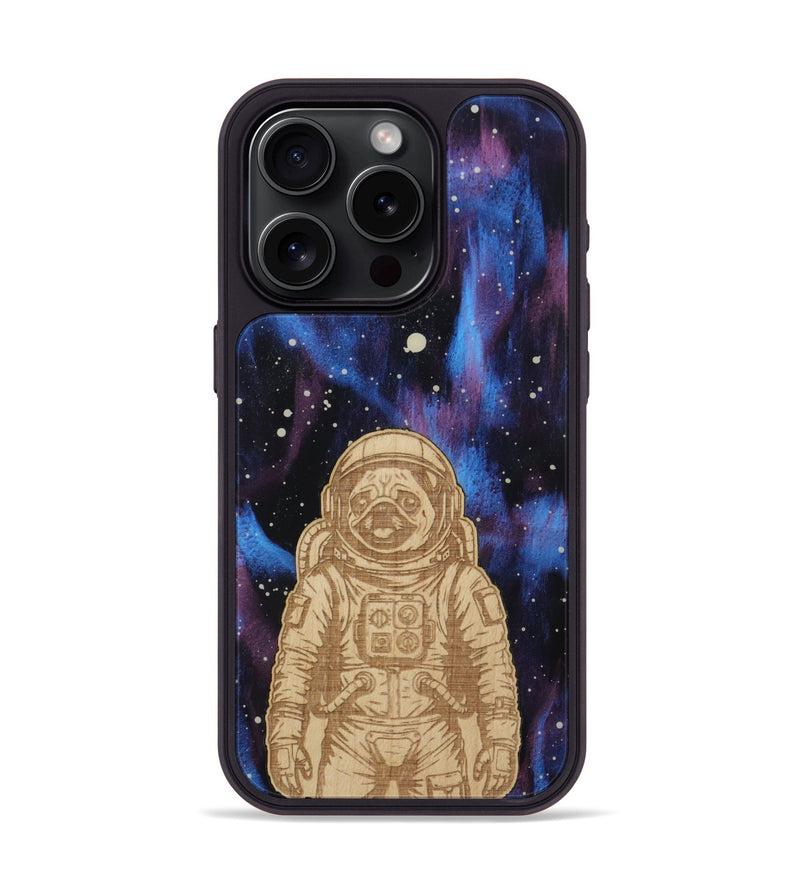 iPhone 15 Pro Wood Phone Case - Astro Pug (Curated)