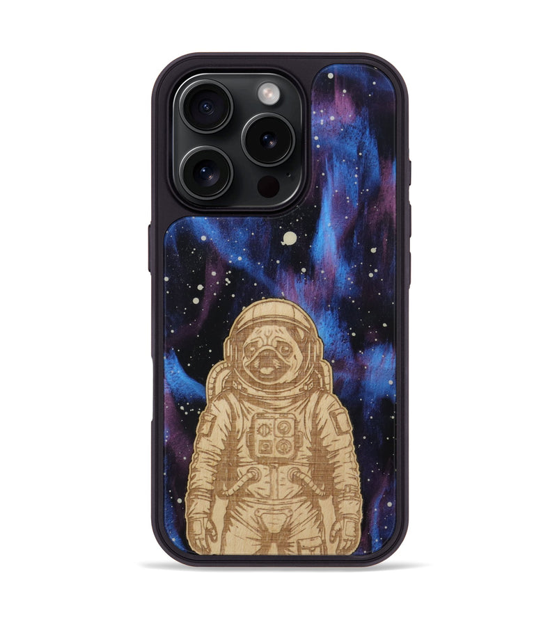iPhone 16 Pro Wood Phone Case - Astro Pug (Curated)