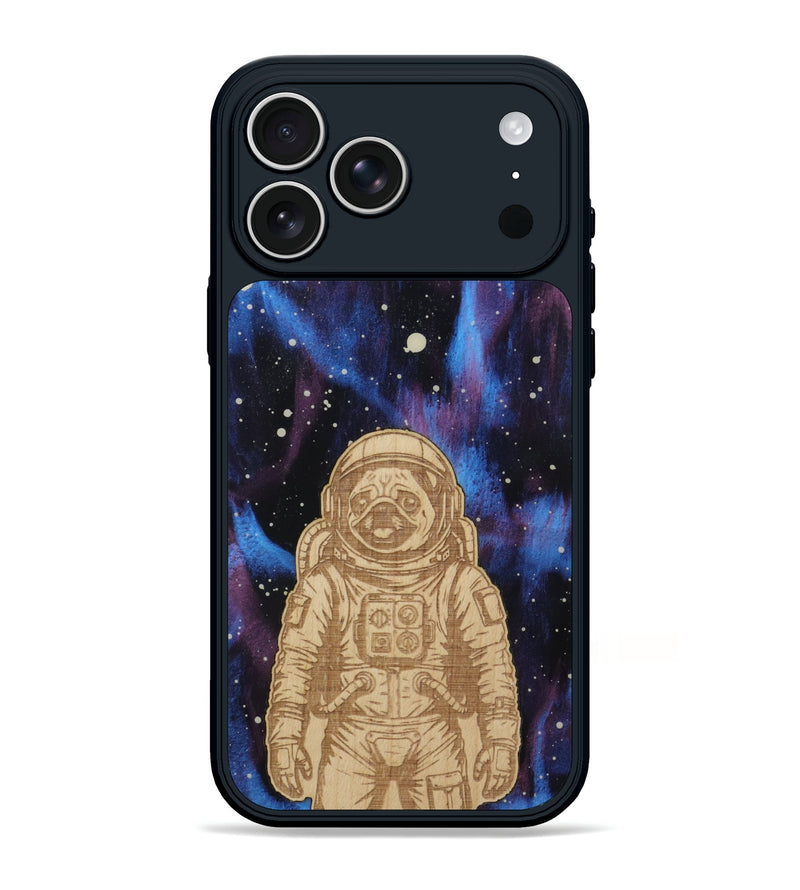 iPhone 17 Pro Max Wood Phone Case - Astro Pug (Curated)