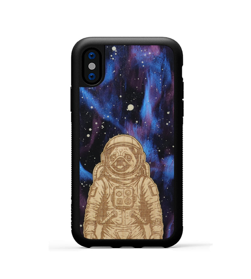 iPhone Xs Wood Phone Case - Astro Pug (Curated)