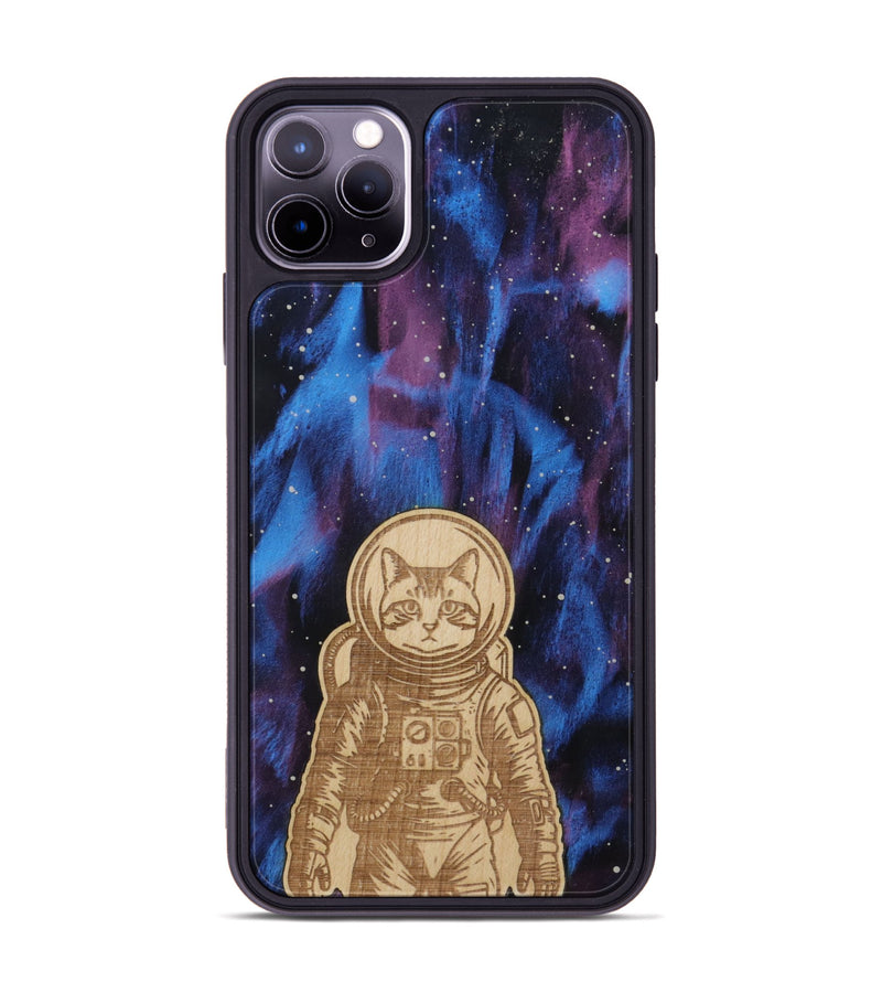 iPhone 11 Pro Max Wood Phone Case - Astro Whiskers (Curated)