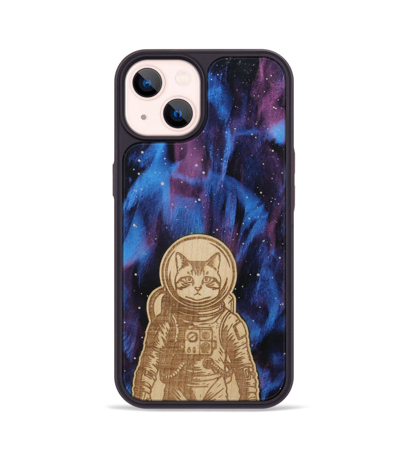iPhone 14 Wood Phone Case - Astro Whiskers (Curated)