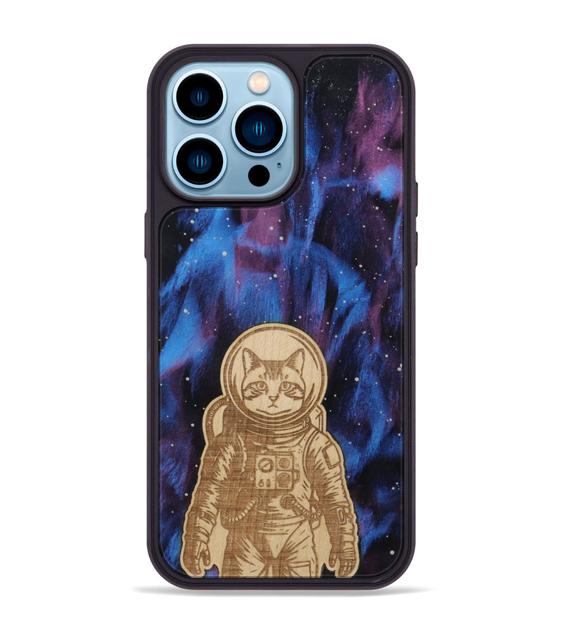 iPhone 14 Pro Max Wood Phone Case - Astro Whiskers (Curated)