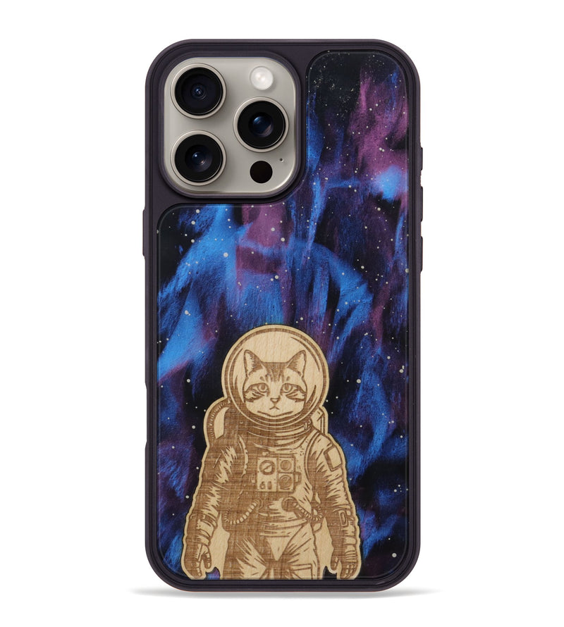 iPhone 16 Pro Max Wood Phone Case - Astro Whiskers (Curated)