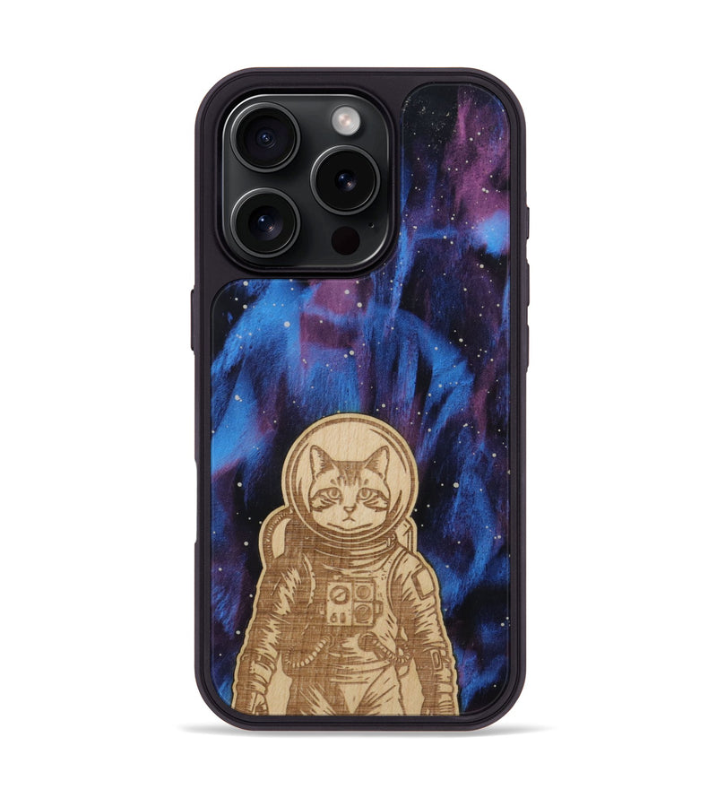 iPhone 16 Pro Wood Phone Case - Astro Whiskers (Curated)