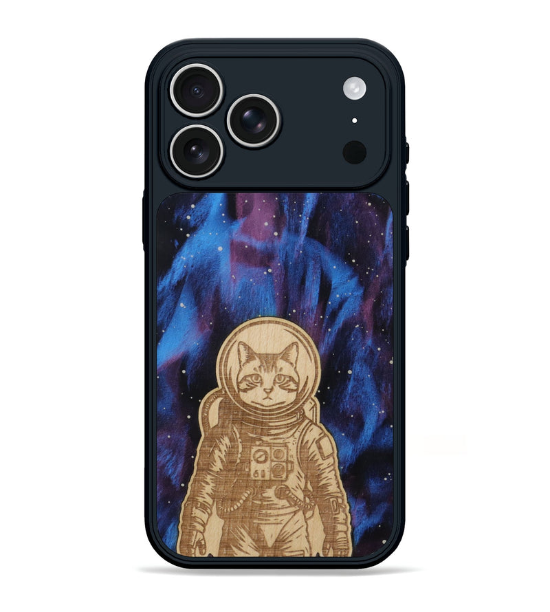 iPhone 17 Pro Max Wood Phone Case - Astro Whiskers (Curated)