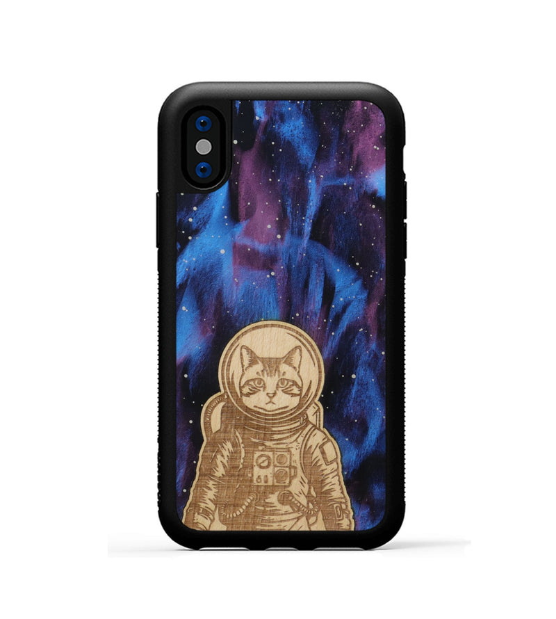 iPhone Xs Wood Phone Case - Astro Whiskers (Curated)