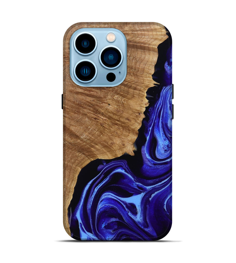 iPhone 14 Pro Wood Live Edge Phone Case - Alecia (Purple, 789819)