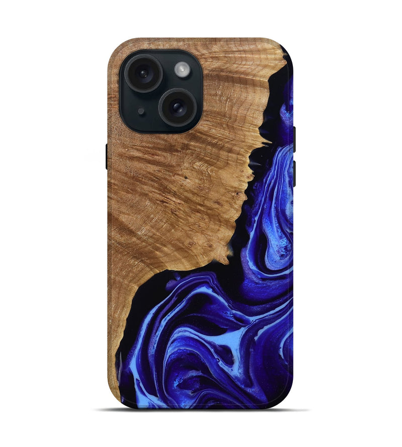 iPhone 15 Wood Live Edge Phone Case - Alecia (Purple, 789819)