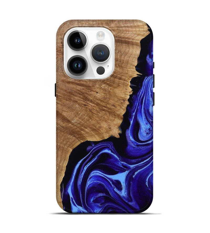 iPhone 15 Pro Wood Live Edge Phone Case - Alecia (Purple, 789819)