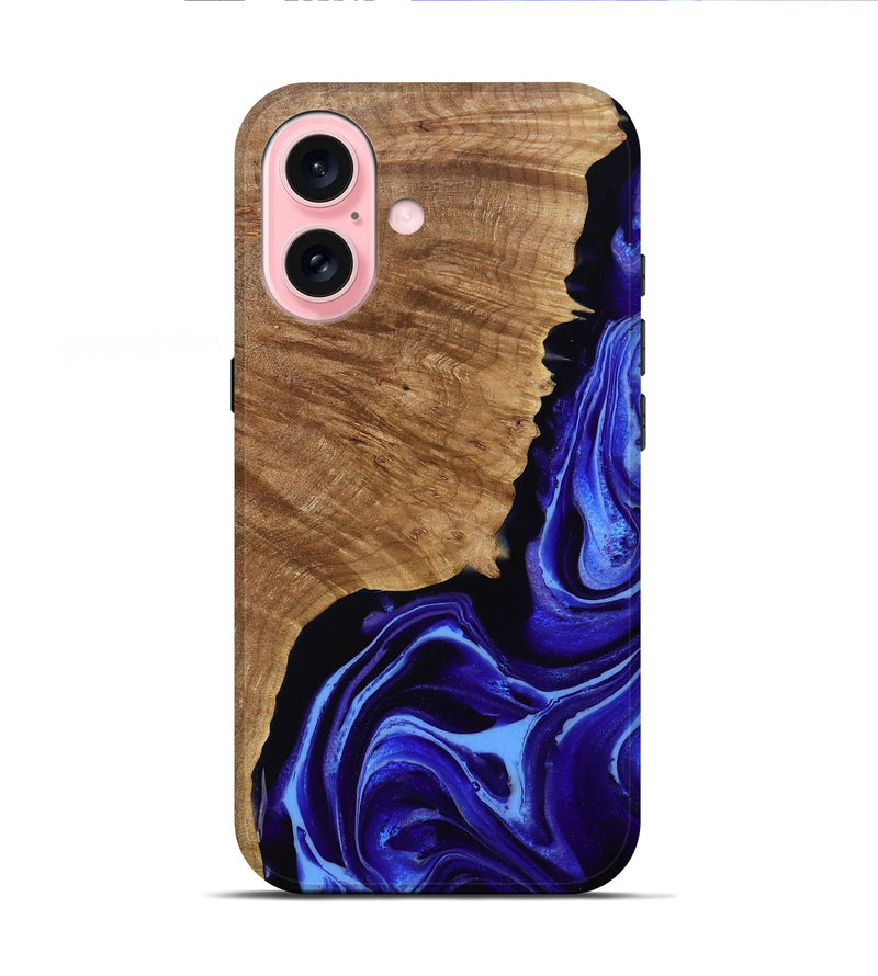 iPhone 16 Wood Live Edge Phone Case - Alecia (Purple, 789819)
