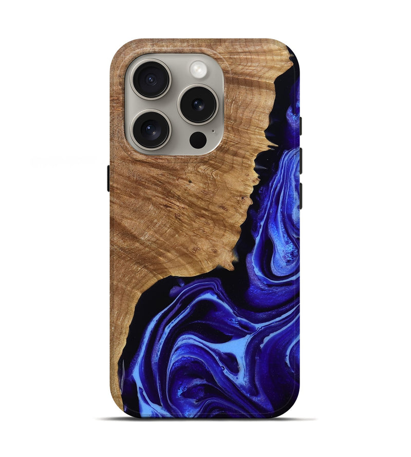 iPhone 16 Pro Wood Live Edge Phone Case - Alecia (Purple, 789819)